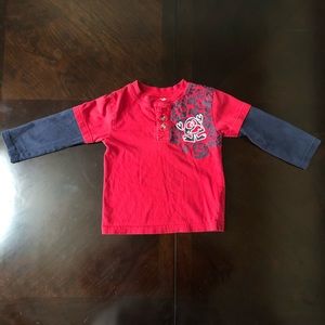 Garanimals Long Sleeved Red and Blue Monster Shirt (Size: 3T)